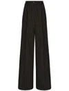 Dolce & Gabbana Pinstripe-print Wide-leg Trousers In Multicolor