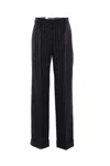 Dolce & Gabbana Striped Wool Straight Pants In Multicolor