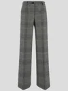 Dolce & Gabbana Grey Flared Pants With High Waist In Wool And Cashmere Woman In Quadrichecktartan