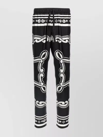 DOLCE & GABBANA TROUSERS SILK GRAPHIC PRINT