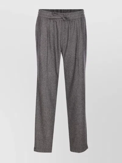 DOLCE & GABBANA TROUSERS TAILORED HERRINGBONE PATTERN