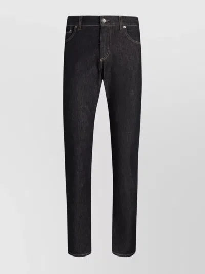 DOLCE & GABBANA TROUSERS WITH BELT LOOPS AND CONTRAST STITCHING