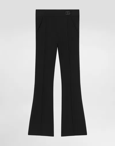 Dolce & Gabbana Kids' Trousers With Dg Patch In Black