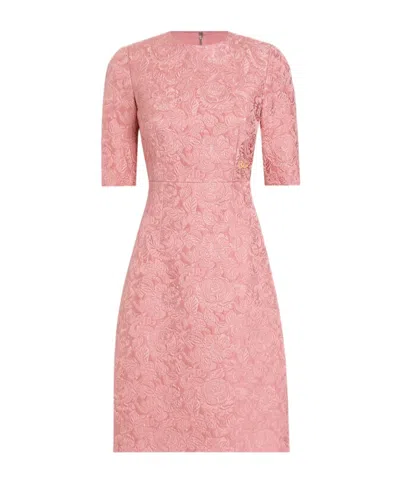 Dolce & Gabbana Trumpet-shaped Mid-length Dress In Pink