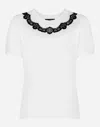 Dolce & Gabbana Lace-trimmed Cotton T-shirt In White