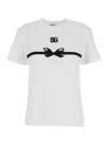 Dolce & Gabbana Embroidered Bow Detail Jersey T-shirt In White