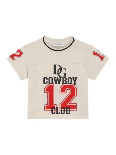 Dolce & Gabbana Kids' T-shirt With Print In Neutral