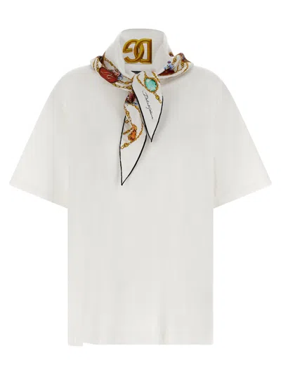 Dolce & Gabbana T-shirt With Scarf In White