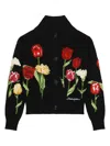 Dolce & Gabbana Tulip Embroidered Cardigan In Blue