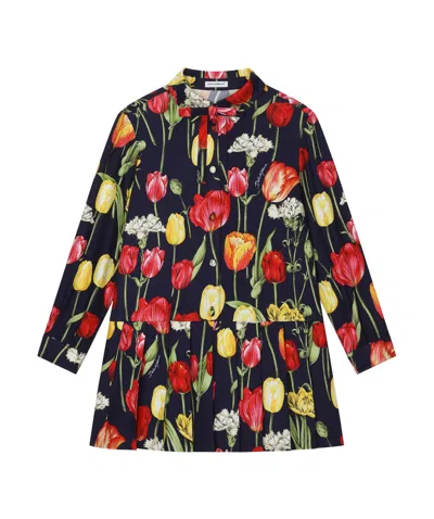 Dolce & Gabbana Tulip Print Dress In Black