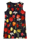 Dolce & Gabbana Interlock Dress With Tulip Print In Blue