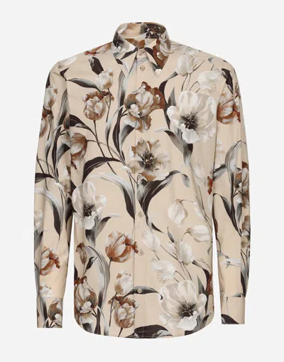 Dolce & Gabbana Tulip-print Poplin Martina Shirt