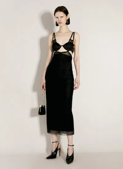Dolce & Gabbana Tulle Calf-length Dress In Black