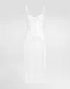 Dolce & Gabbana Tulle Calf-length Dress With Corset Details In White