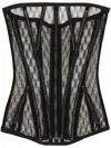 Dolce & Gabbana Mesh Tulle Corset In Schwarz