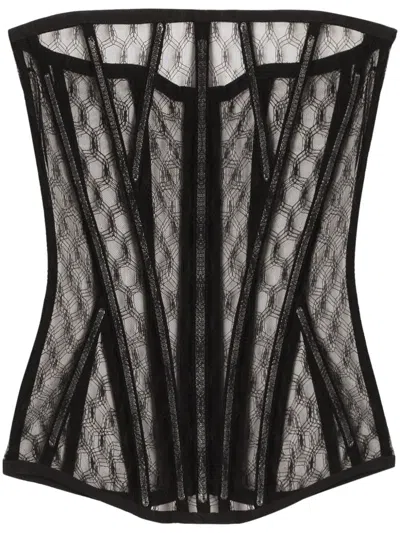 DOLCE & GABBANA TULLE CORSET - WOMEN'S - POLYESTER/POLYAMIDE/COTTON
