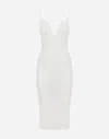 Dolce & Gabbana Ruched Midi Dress In White
