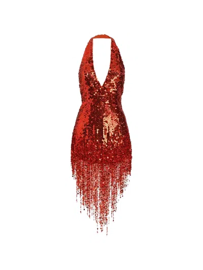 Dolce & Gabbana Sequin Dress In Red