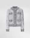 Dolce & Gabbana Tulle Gabbana Jacket With Sequin Embroidery In Silver