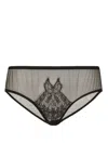 Dolce & Gabbana Tulle Briefs With Lace Inlay In Black