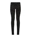 Dolce & Gabbana Sequin Floral Skinny Leggings Mid Rise Stretch In Black