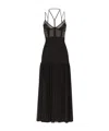 Dolce & Gabbana Dg-plaque Tulle Midi Dress In Black