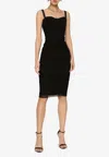 Dolce & Gabbana Tulle Midi Dress In Black