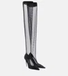 DOLCE & GABBANA TULLE OVER-THE-KNEE BOOTS