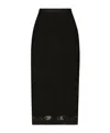 Dolce & Gabbana Tulle Sheer Midi Skirt In Black