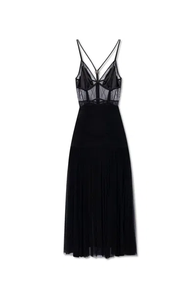 Dolce & Gabbana Long Sheer Dress In Nero