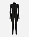 Dolce & Gabbana Roll-neck Tulle Jumpsuit In Black