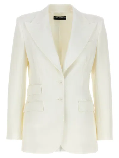 Dolce & Gabbana Turlington Blazer With Peak Lapels In White