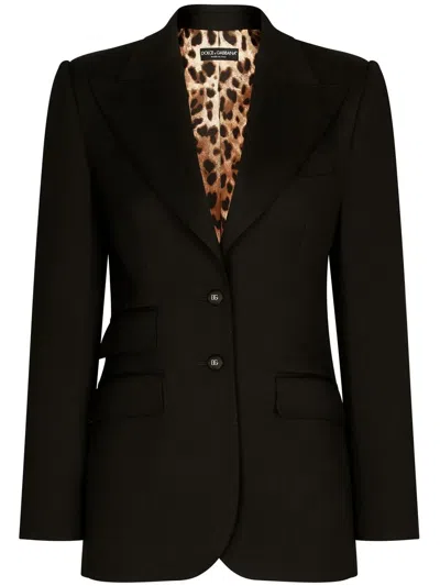 Dolce & Gabbana Turlington Gabardine Single-breasted Blazer In Black