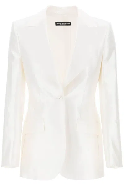 DOLCE & GABBANA DOLCE & GABBANA TURLINGTON JACKET IN SILK MIKADO