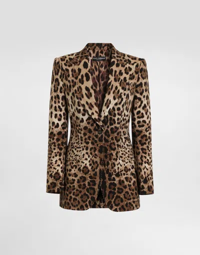 Dolce & Gabbana Turlington Leo-print Wool Single-breasted Jacket In Animal Print