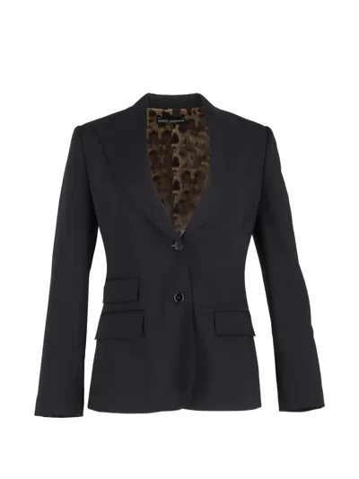 Pre-owned Dolce & Gabbana Turlington Peak-lapel Blazer In Black