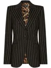 Dolce & Gabbana Turlington Pinstripe Single-breasted Blazer In Black