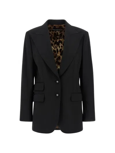 Dolce & Gabbana Turlington Tailored Jacket Single Breasted Lapels In Black