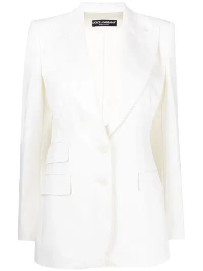 Dolce & Gabbana 羊毛混纺西装式外套 In White