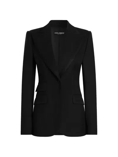 Dolce & Gabbana Turlington Single-breasted Jacket In Bi-stretch Twill In Black