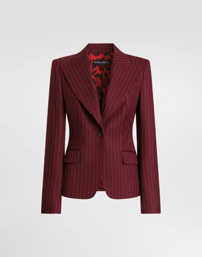 Dolce & Gabbana Turlington Single-breasted Pinstripe Wool Jacket In Multicolor