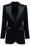 Dolce & Gabbana Velvet Tuxedo Tailored Jacket In Black