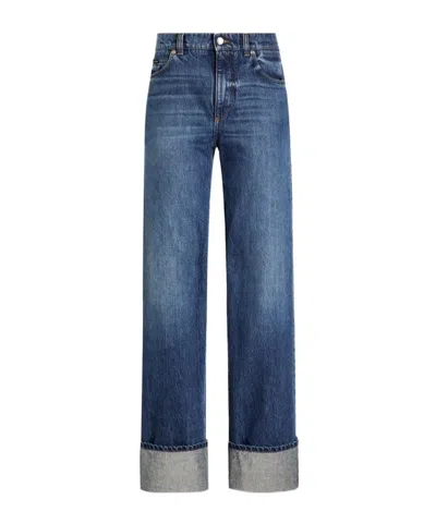 DOLCE & GABBANA DOLCE  GABBANA LOGO PLAQUE TURN-UP HEM JEANS