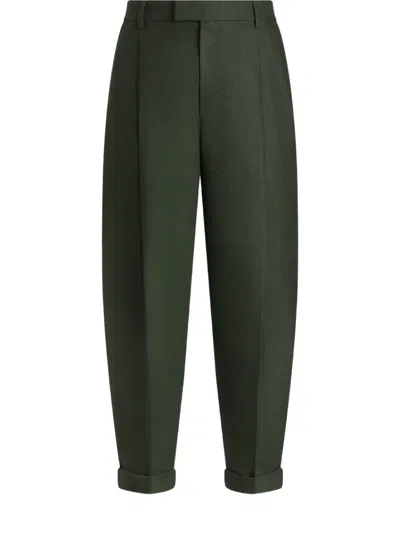 Dolce & Gabbana Turn-up Hem Trousers In Green