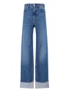 Dolce & Gabbana Wide-leg Trousers With Pockets And Cuffs In Blue