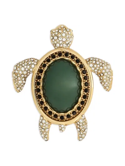 Dolce & Gabbana Turtle Embellished Brooch In Gold
