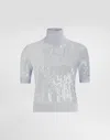 Dolce & Gabbana Turtle-neck Sweater With Sequin Embroidery In Grey