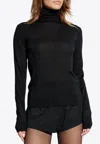 Dolce & Gabbana Turtleneck Cashmere Blend Sweater In Black