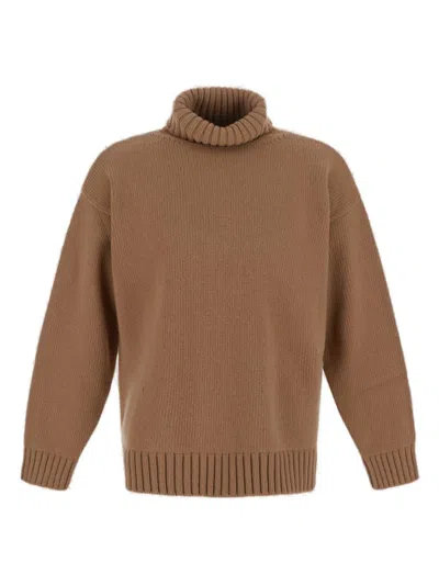 Dolce & Gabbana Roll-neck Virgin-wool Jumper In Brown