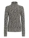 Dolce & Gabbana Two-tone Knit Turtleneck Sweater In Black